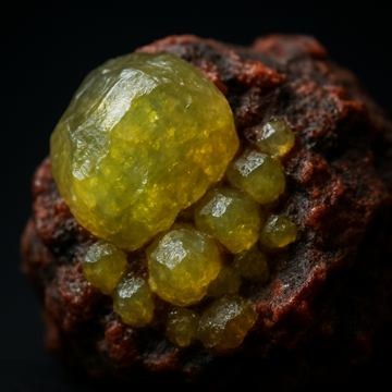 ウィレマイト（珪亜鉛鉱）の標本図（AI生成・通常光）